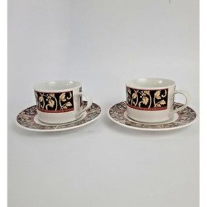 Vintage Savoy by Sango Flat Cup and Saucer set 2 pieces 8802